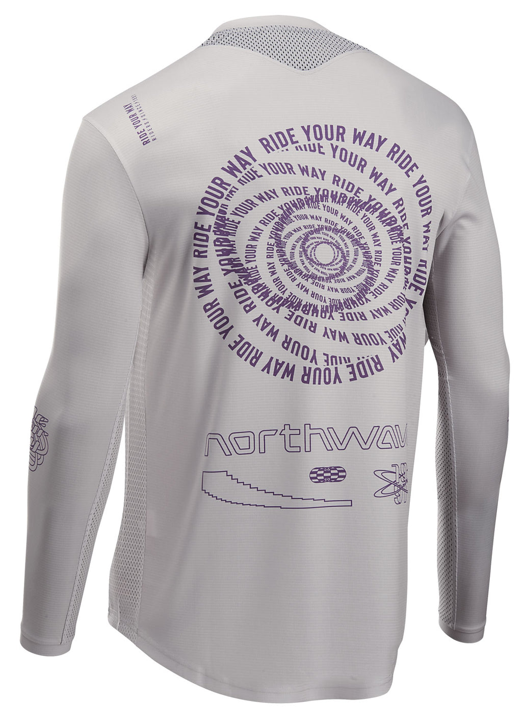 EDGE 2 JERSEY LONG SLEEVE - LIGHT GREY/DARK PURPLE