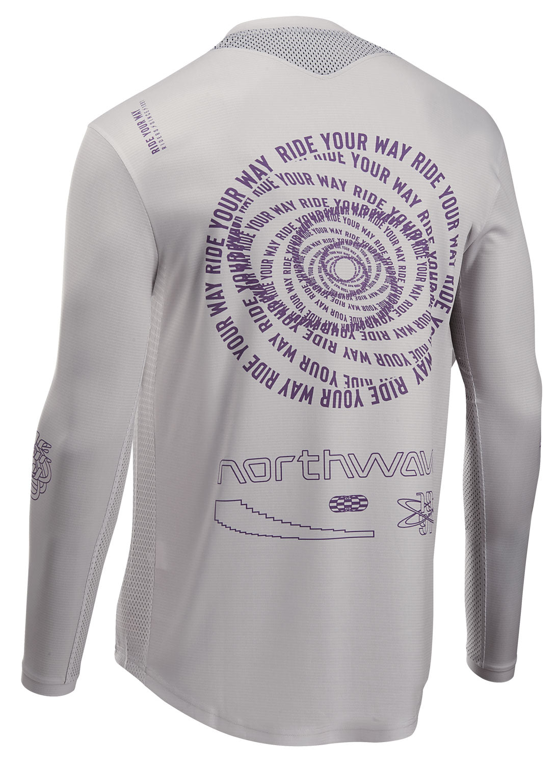 EDGE 2 JERSEY LONG SLEEVE - LIGHT GREY/DARK PURPLE