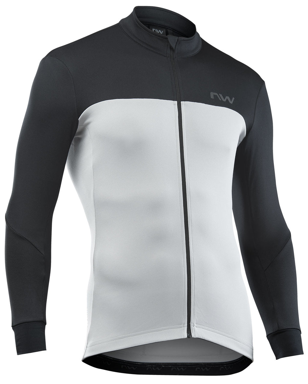 FORCE 2 JERSEY LS FULL ZIP - LIGHT GREY/BLACK