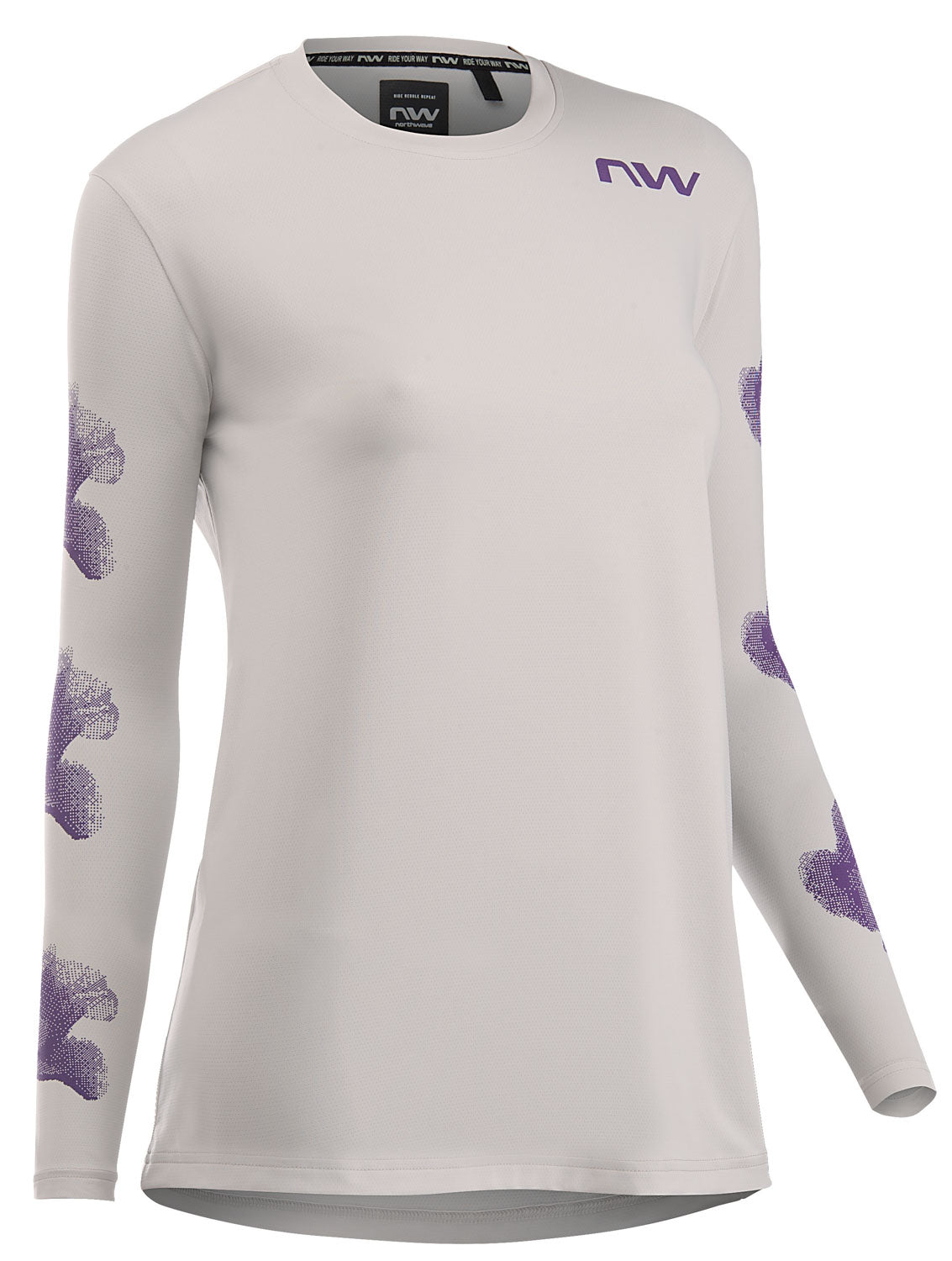 XTRAIL WOMAN LONG SLEEVE JERSEY - LIGHT GREY/DARK PURPLE