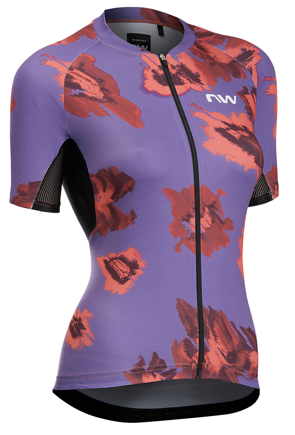 FORCE EVO WOMAN JERSEY SHORT SLEEVE - DARK PURPLE/RADIANT RED