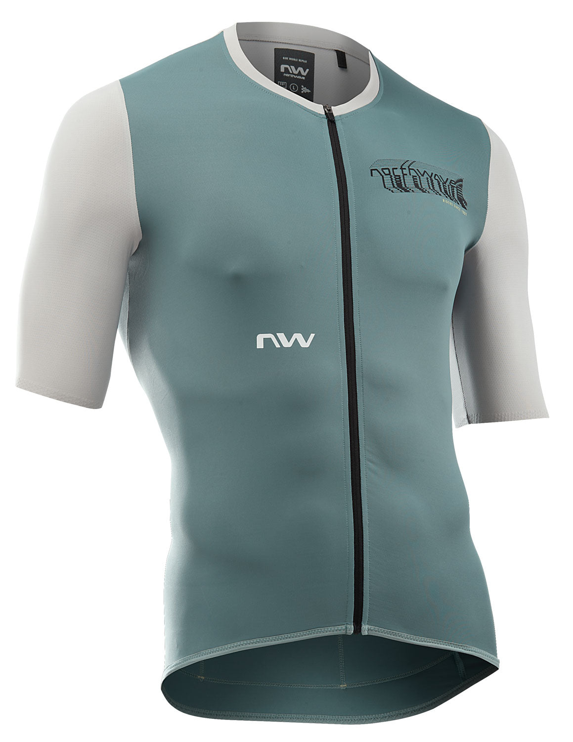 ESSENCE EVO JERSEY SHORT SLEEVE - SAGE/LIGHT GREY