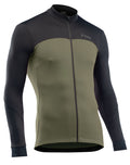 FORCE 2 JERSEY LS FULL ZIP - BLACK/FOREST GREEN