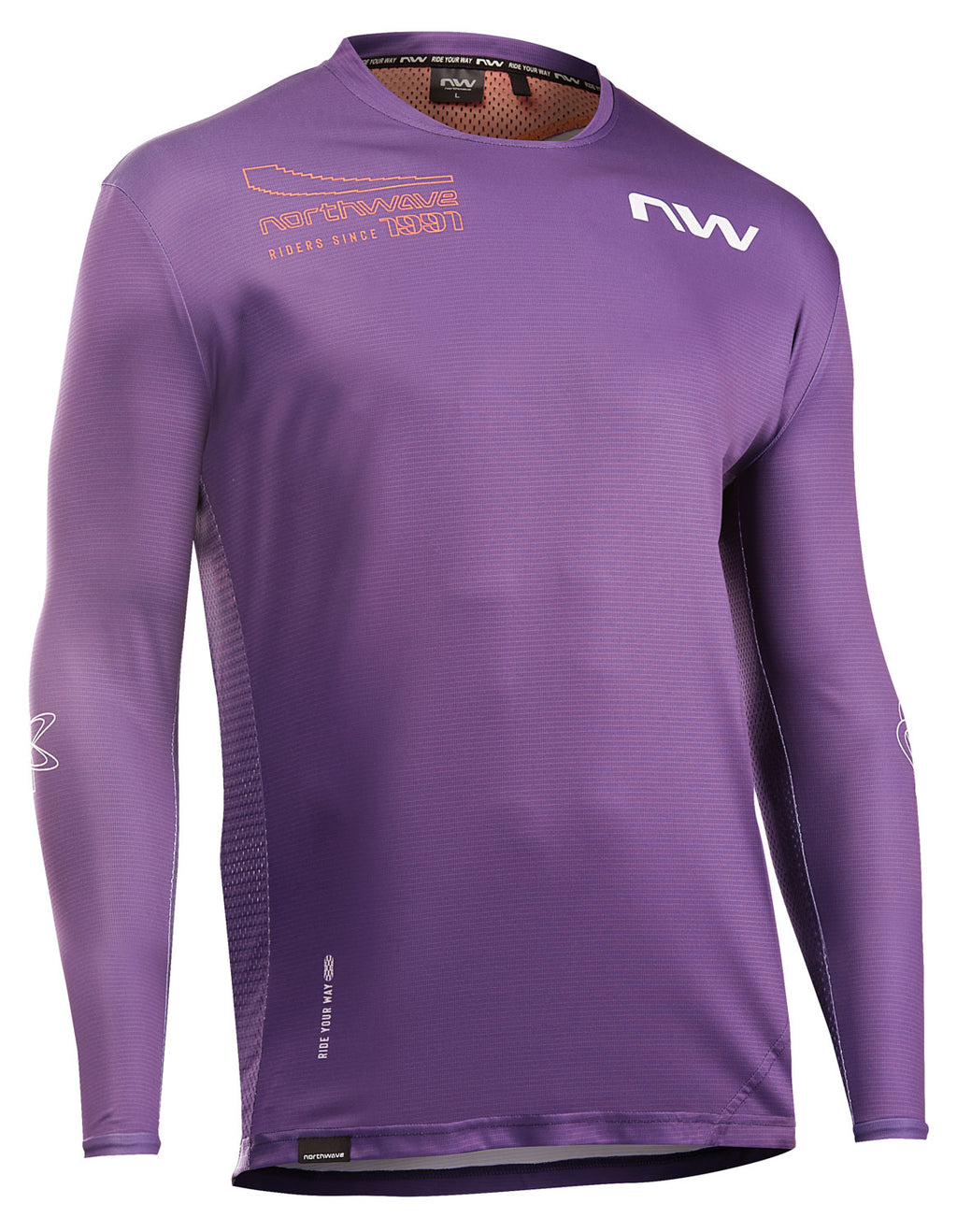 EDGE 2 JERSEY LONG SLEEVE - DARK PURPLE/ORANGE