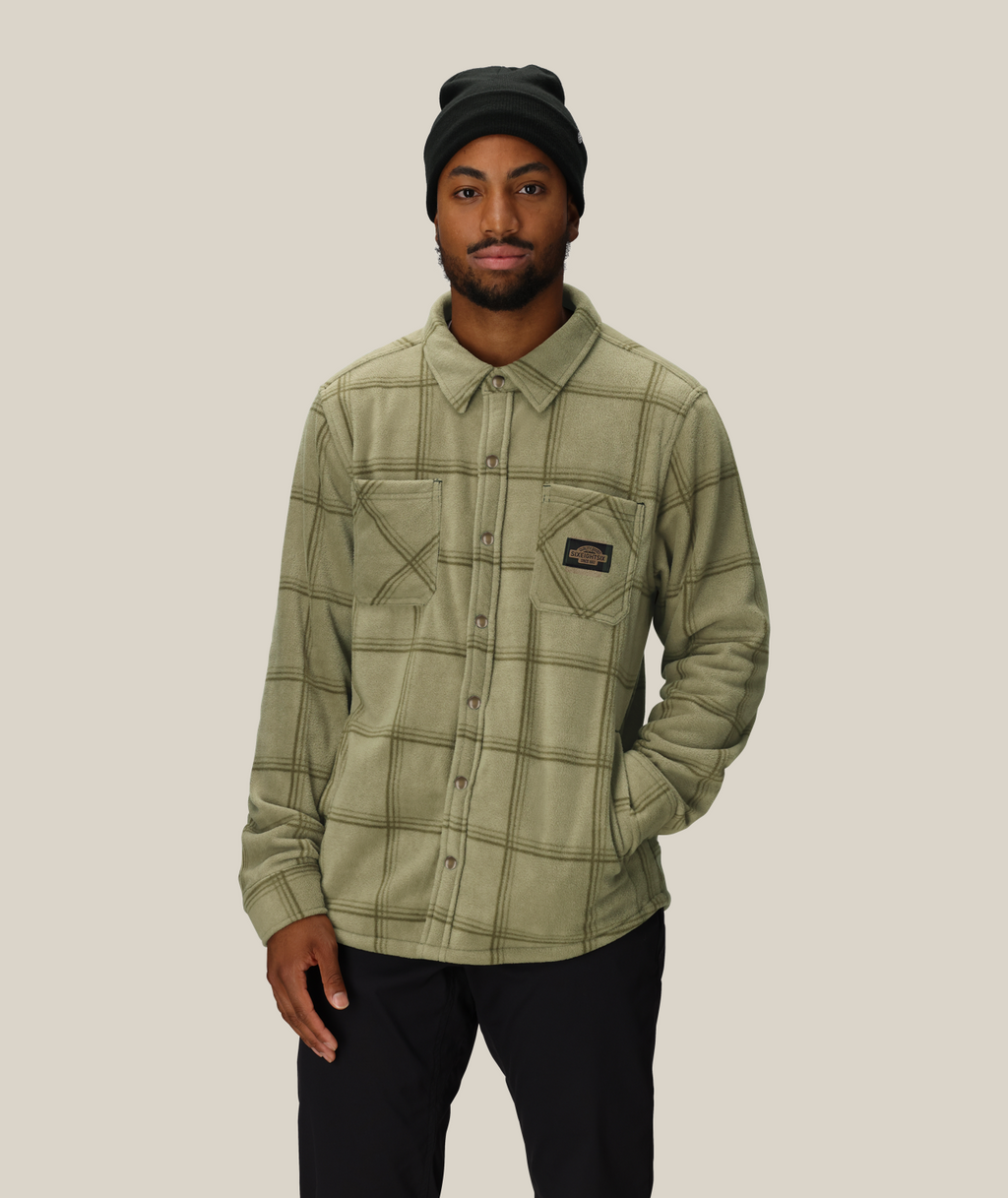 Men's Sierra Fleece Flannel - SAGE BLACK PLAID