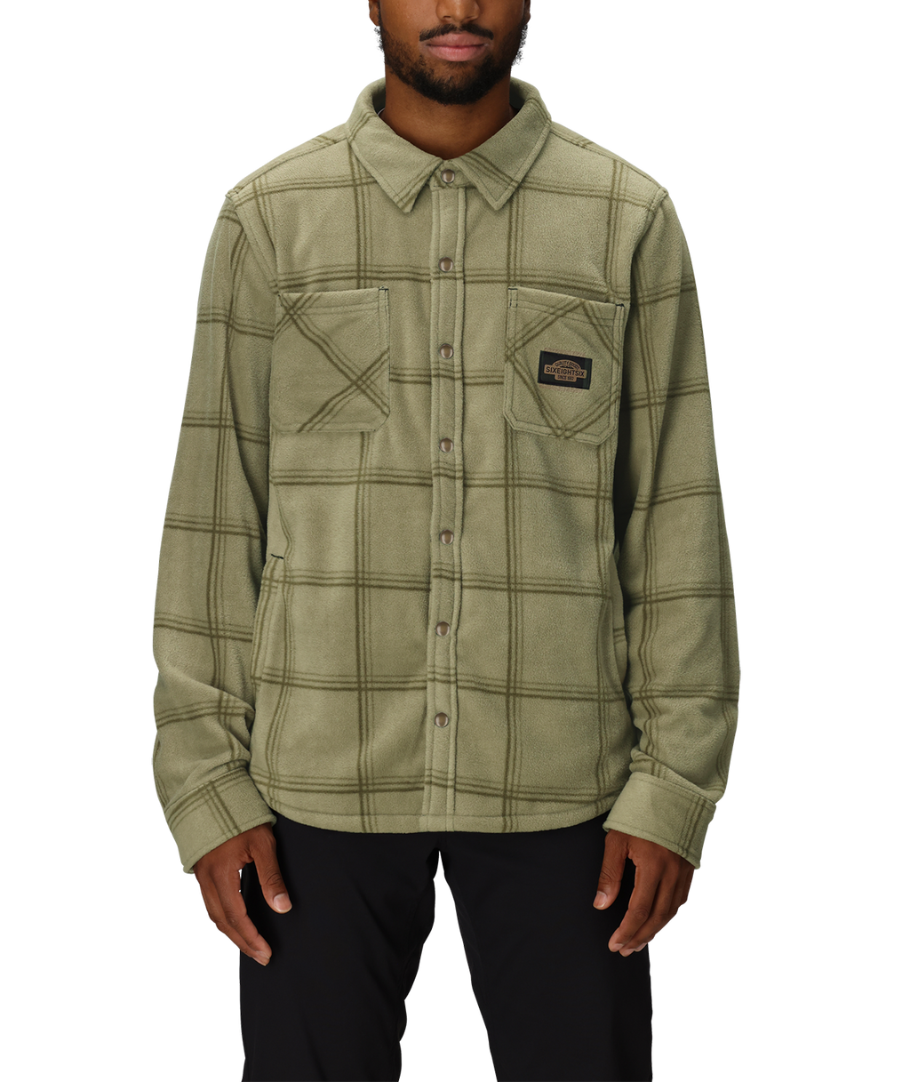 Men's Sierra Fleece Flannel - SAGE BLACK PLAID