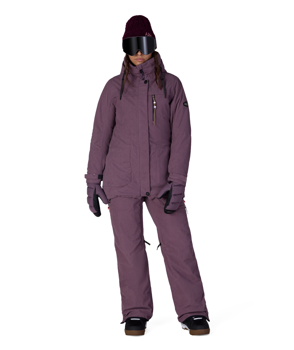 WOMENS SPIRIT™ INSULATED JACKET - BLACK PLUM GRID CORDUROY
