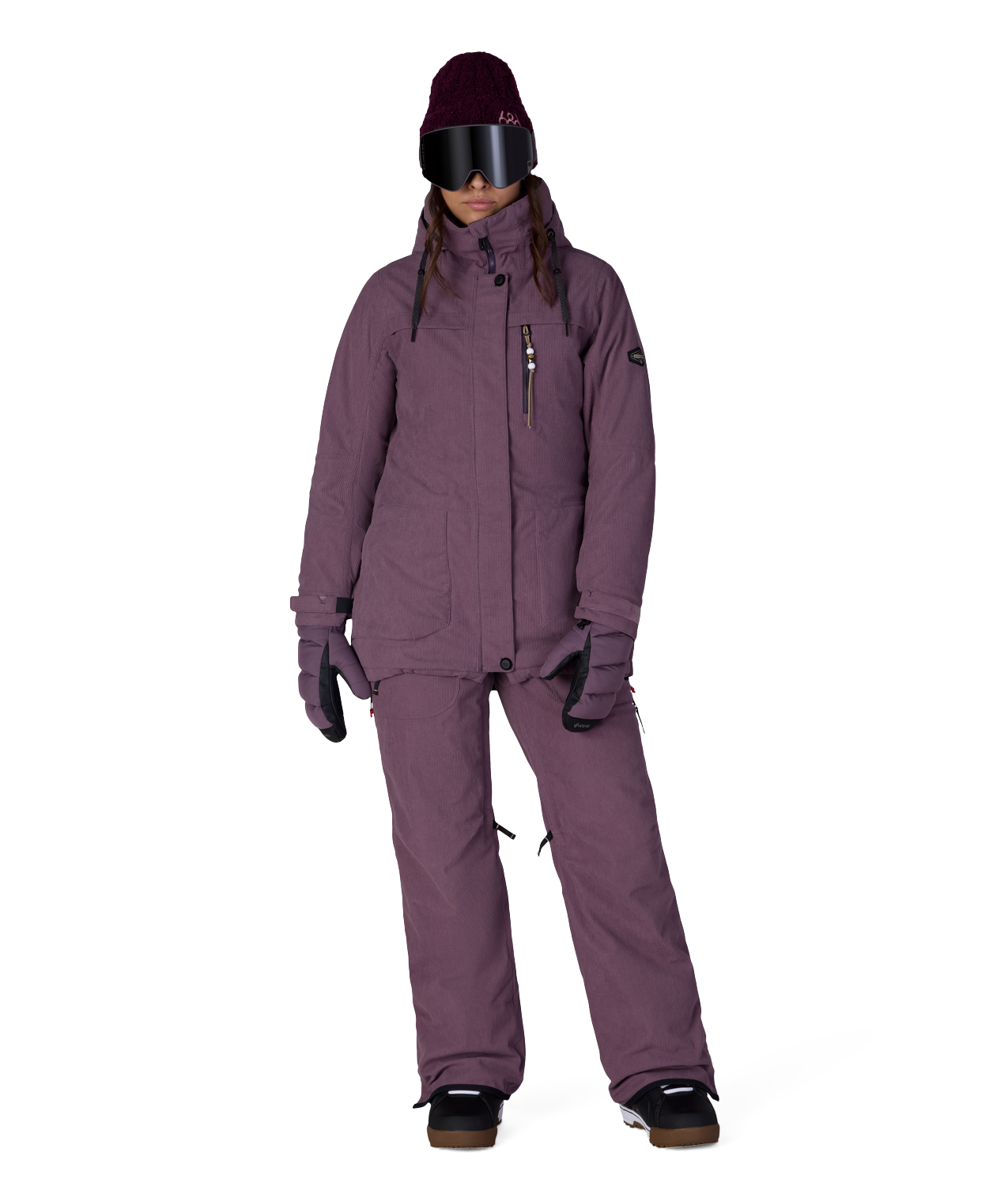 WOMENS SPIRIT™ INSULATED JACKET - BLACK PLUM GRID CORDUROY