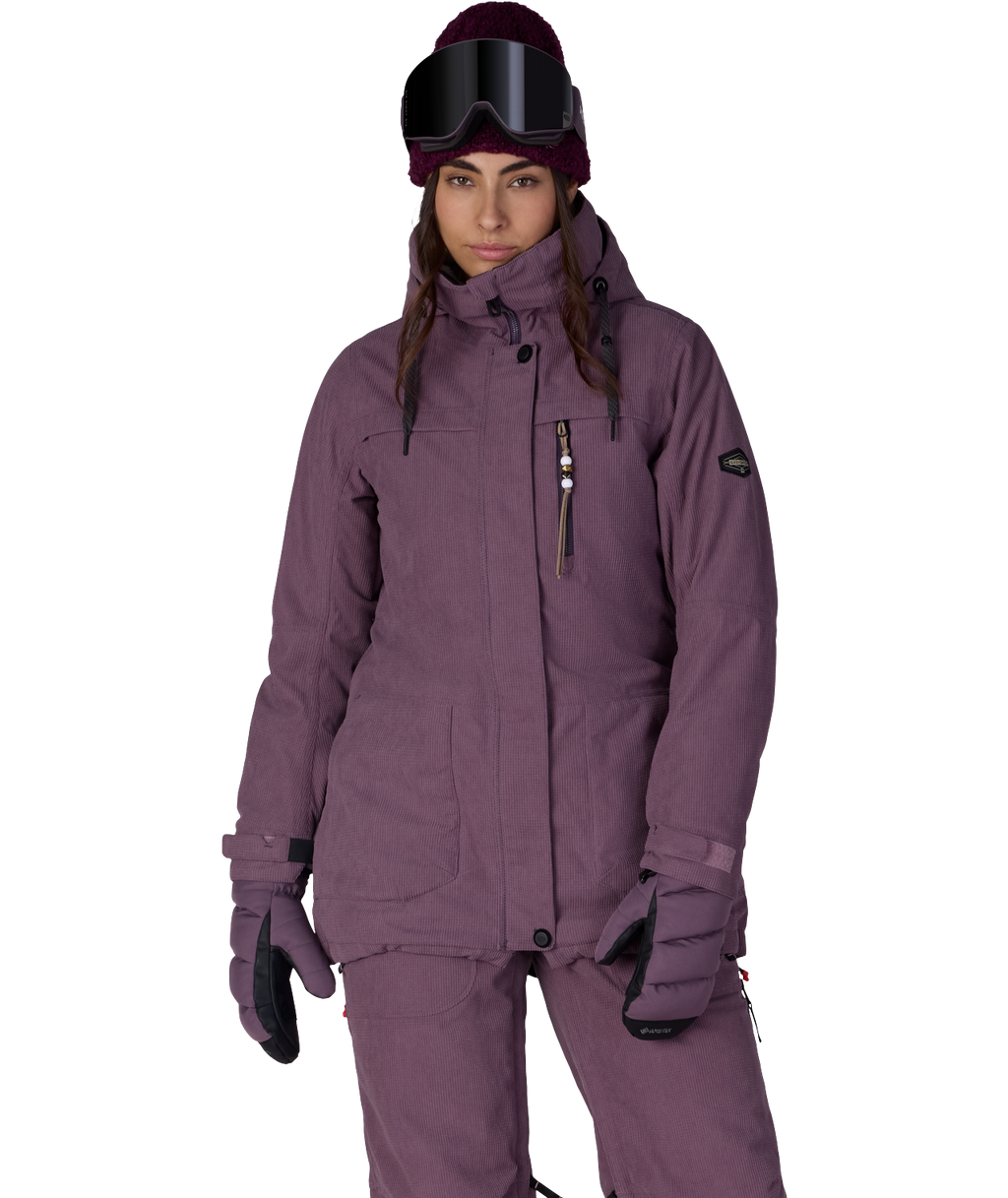 WOMENS SPIRIT™ INSULATED JACKET - BLACK PLUM GRID CORDUROY