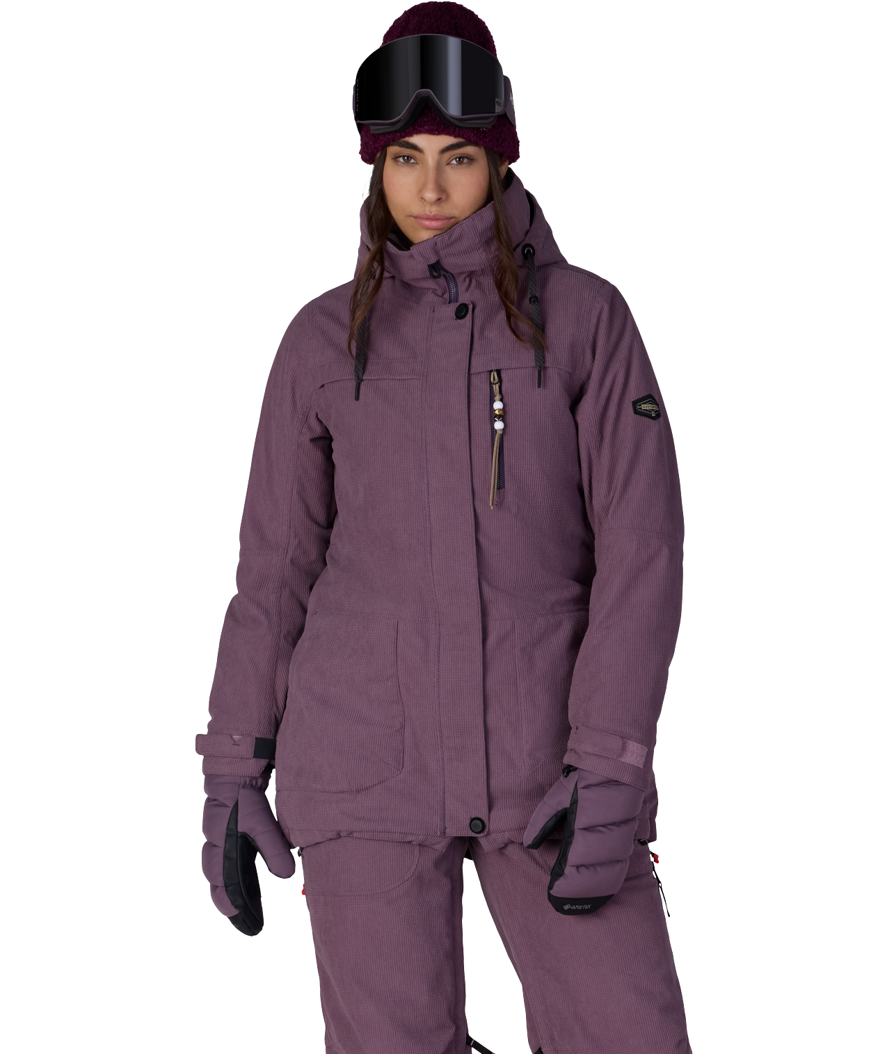 WOMENS SPIRIT™ INSULATED JACKET - BLACK PLUM GRID CORDUROY
