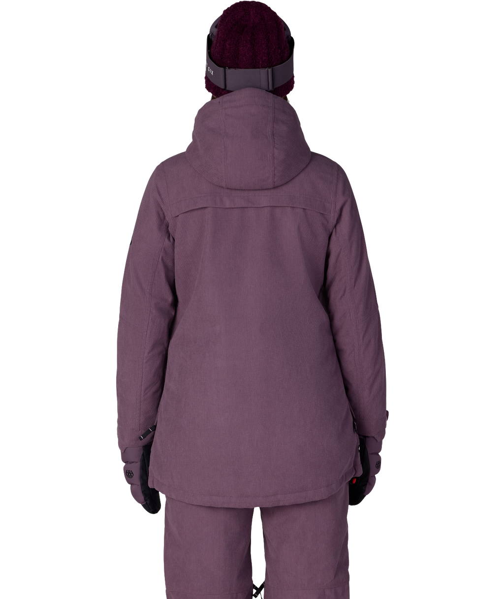 WOMENS SPIRIT™ INSULATED JACKET - BLACK PLUM GRID CORDUROY