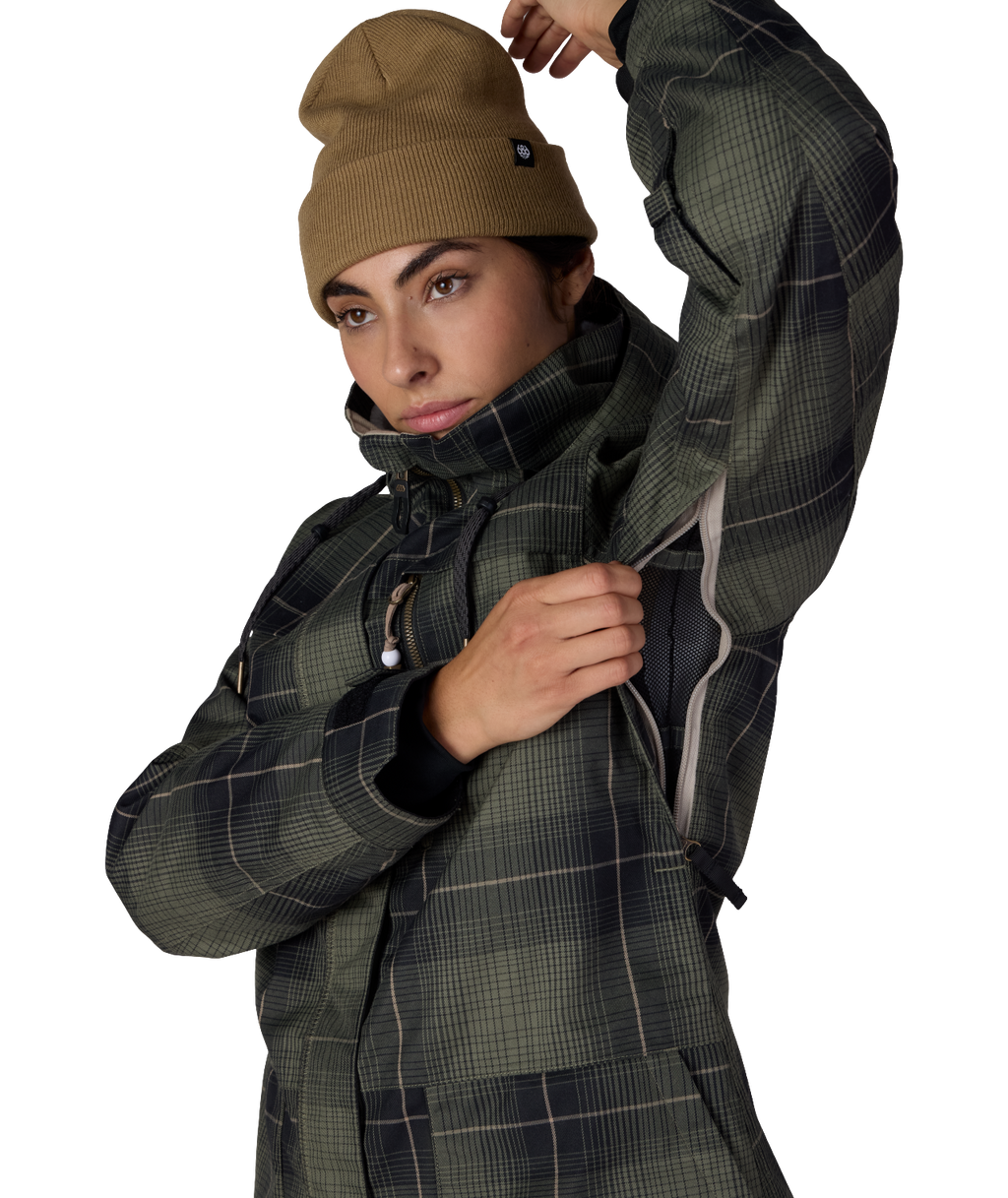 WOMENS SPIRIT™ INSULATED JACKET - FATIGUE GREEN PLAID