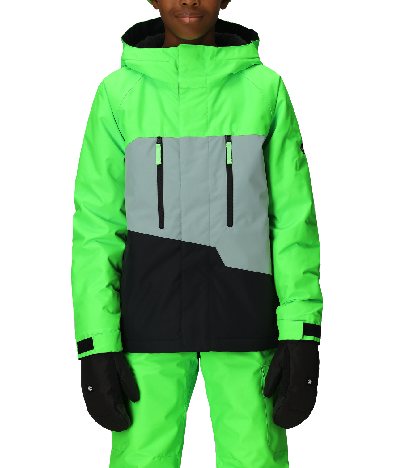 BOYS GEO™ INSULATED JACKET - BOREALIS GREEN COLORBLOCK