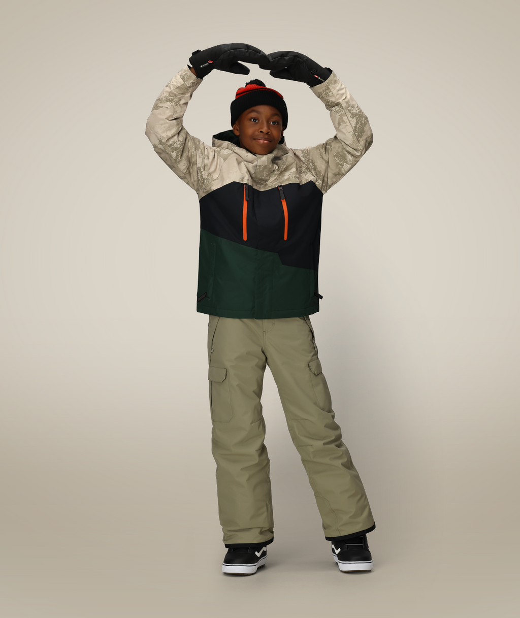 BOYS GEO™ INSULATED JACKET - LIMESTONE HEMISPHERE CLRBLK