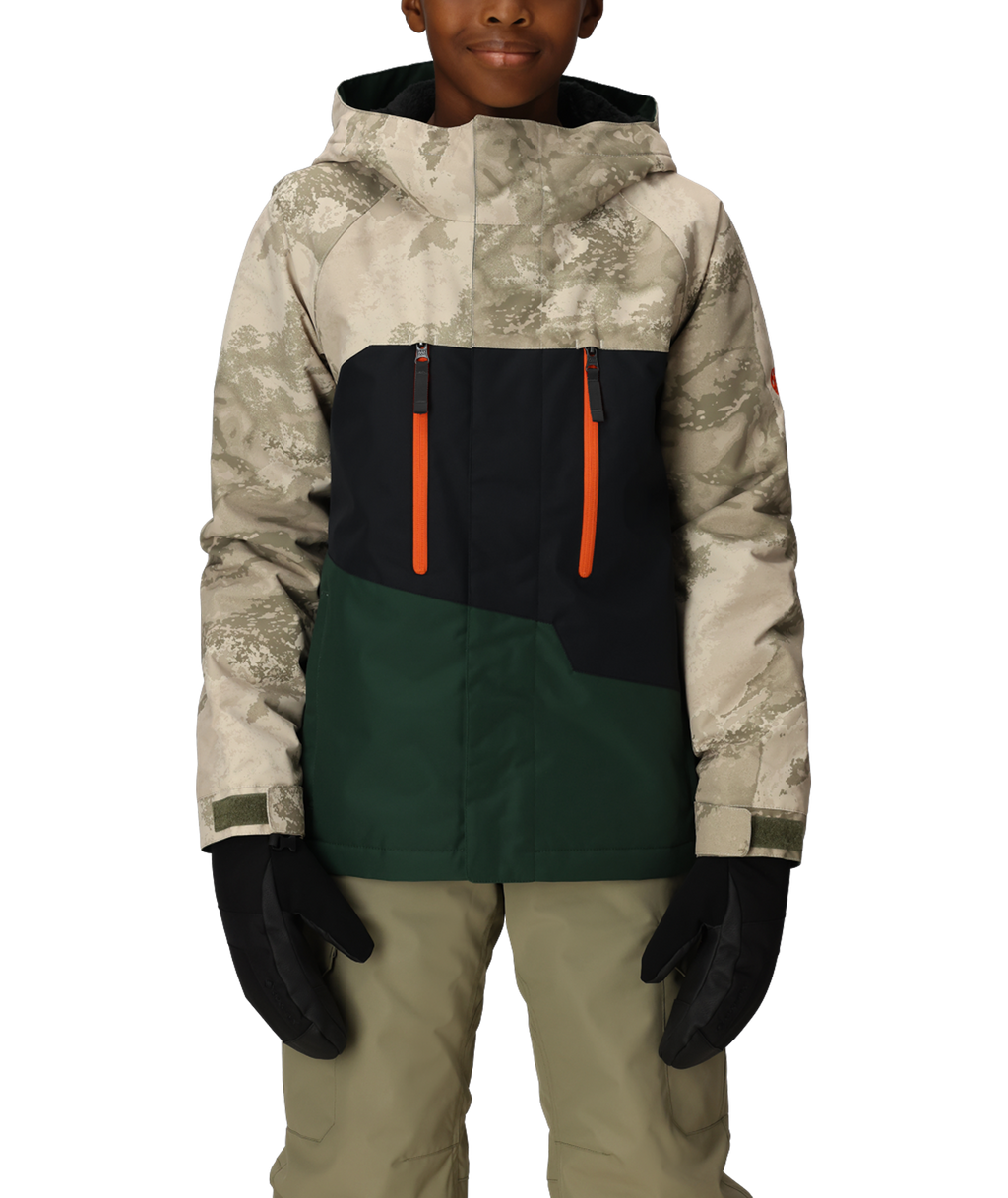 BOYS GEO™ INSULATED JACKET - LIMESTONE HEMISPHERE CLRBLK