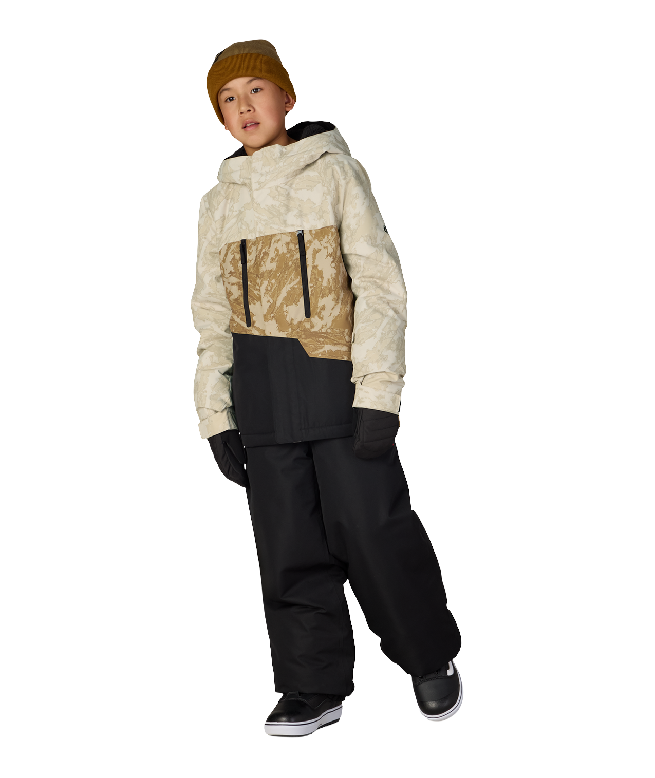 BOYS GEO™ INSULATED JACKET - LIMESTONE SCRATCH COLORBLOCK