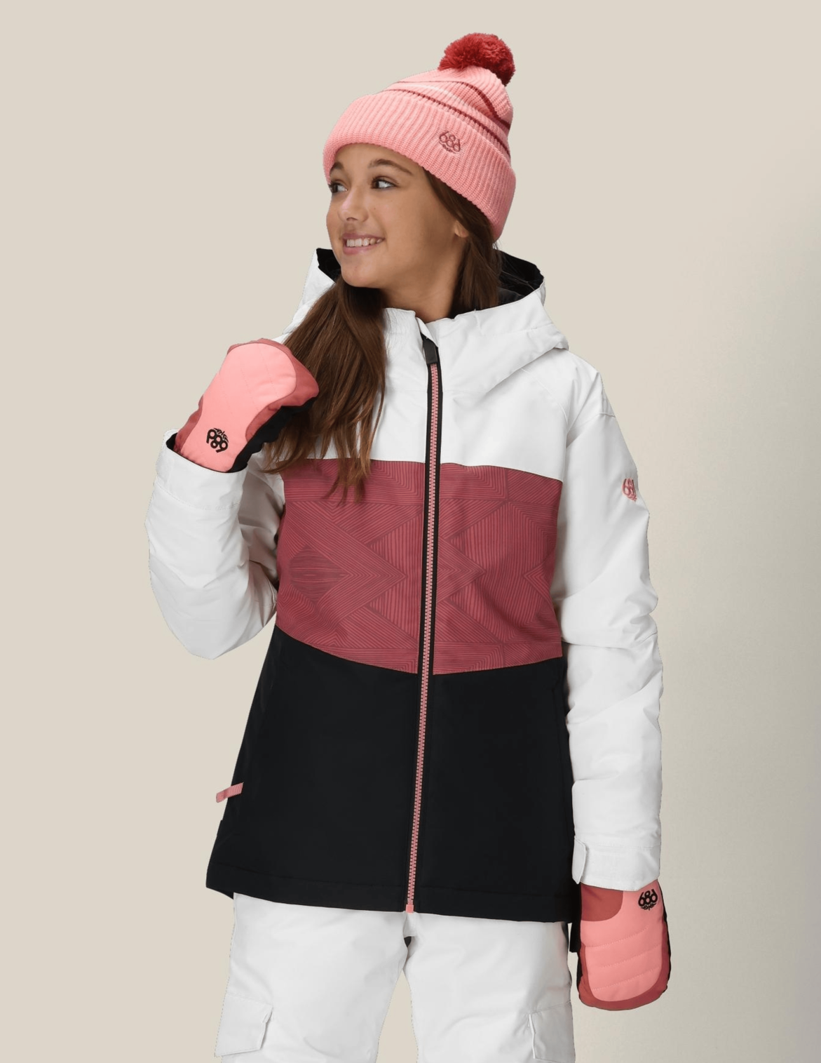 GIRLS ATHENA™ INSULATED JACKET - ROSEWOOD COLORBLOCK