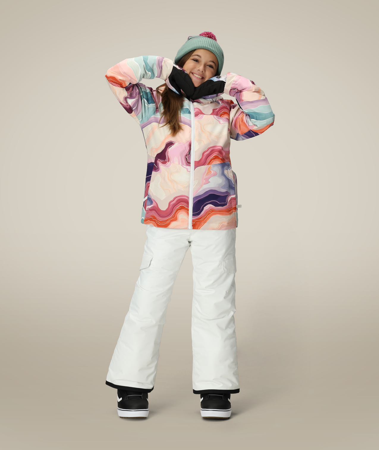 GIRLS ATHENA™ INSULATED JACKET - SEDIMENTARY PRINT