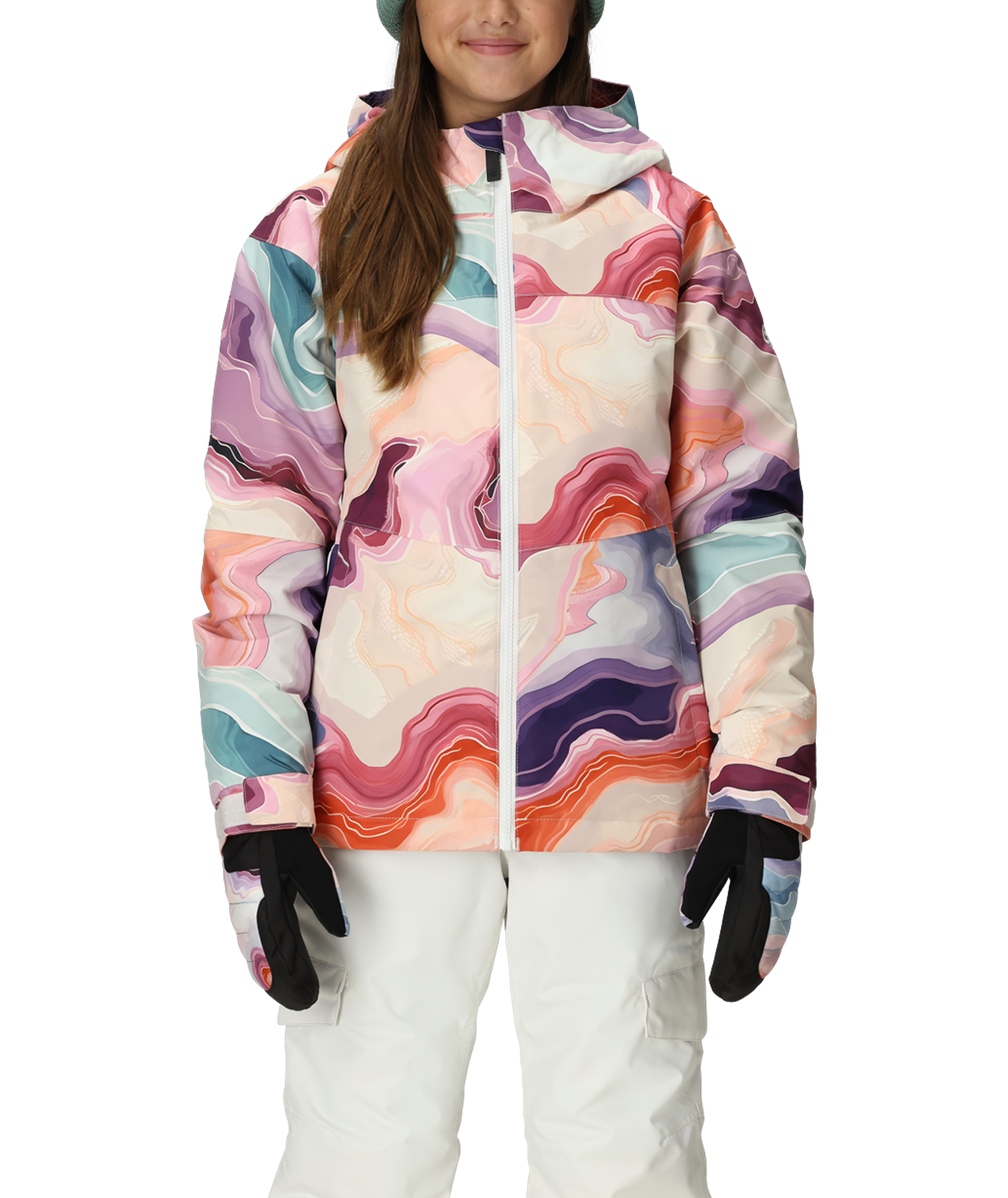 GIRLS ATHENA™ INSULATED JACKET - SEDIMENTARY PRINT