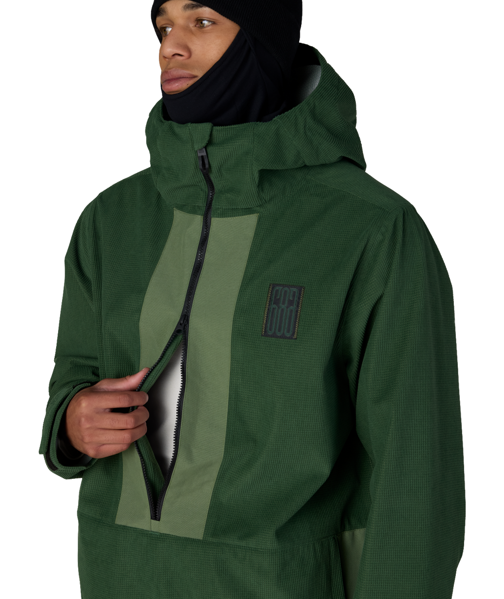 MENS GHOST™ 2.5L ANORAK - MOSS GREEN GRID CORDUROY