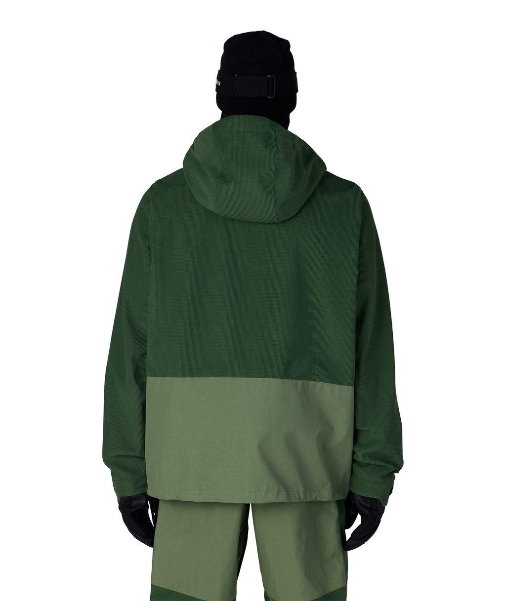 MENS GHOST™ 2.5L ANORAK - MOSS GREEN GRID CORDUROY