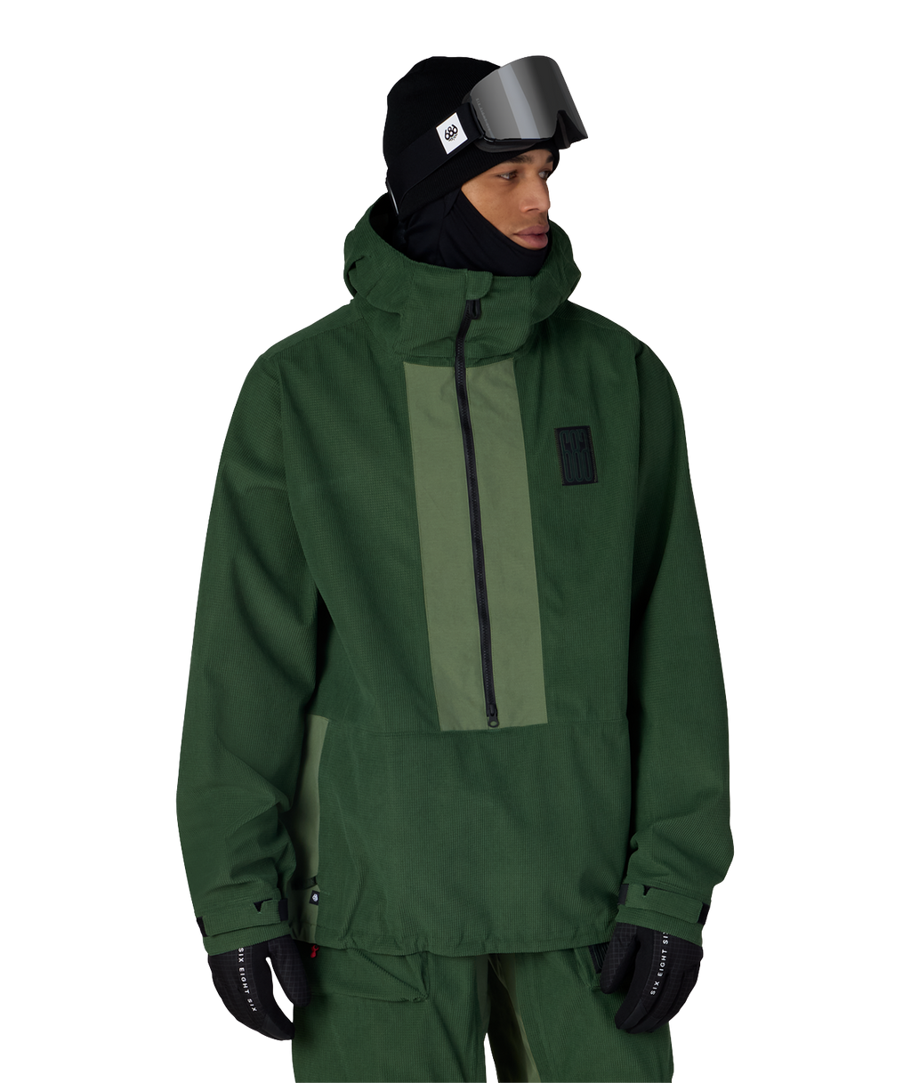 MENS GHOST™ 2.5L ANORAK - MOSS GREEN GRID CORDUROY