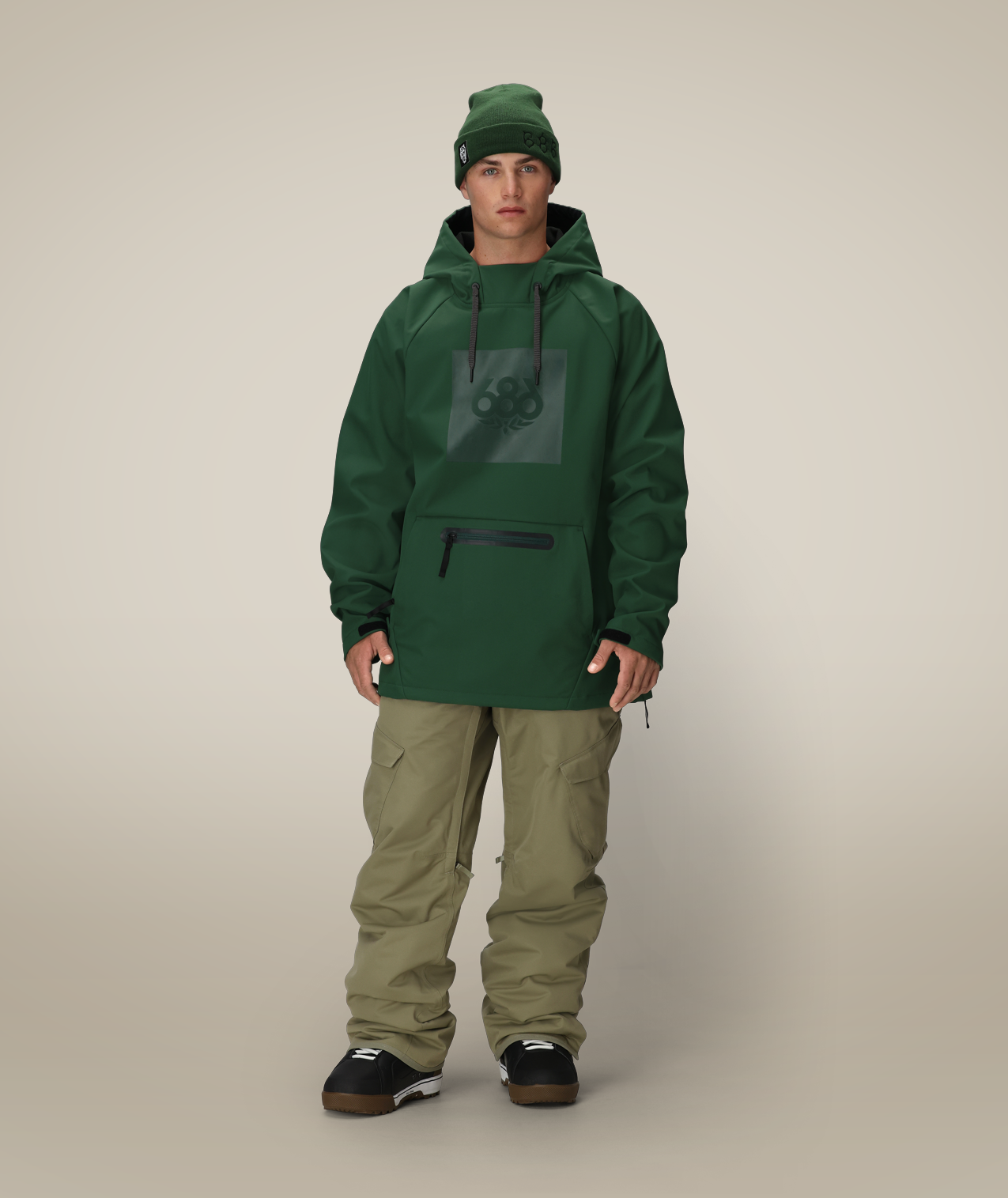 Men's Waterproof Hoody - MOSS GREEN
