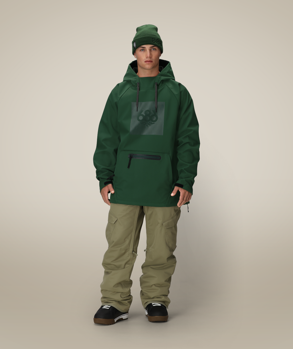 Men's Waterproof Hoody - MOSS GREEN