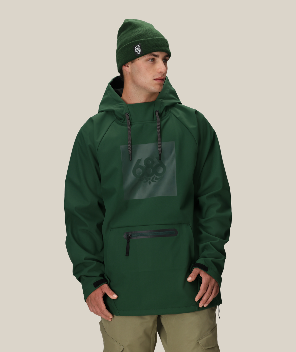 Men's Waterproof Hoody - MOSS GREEN