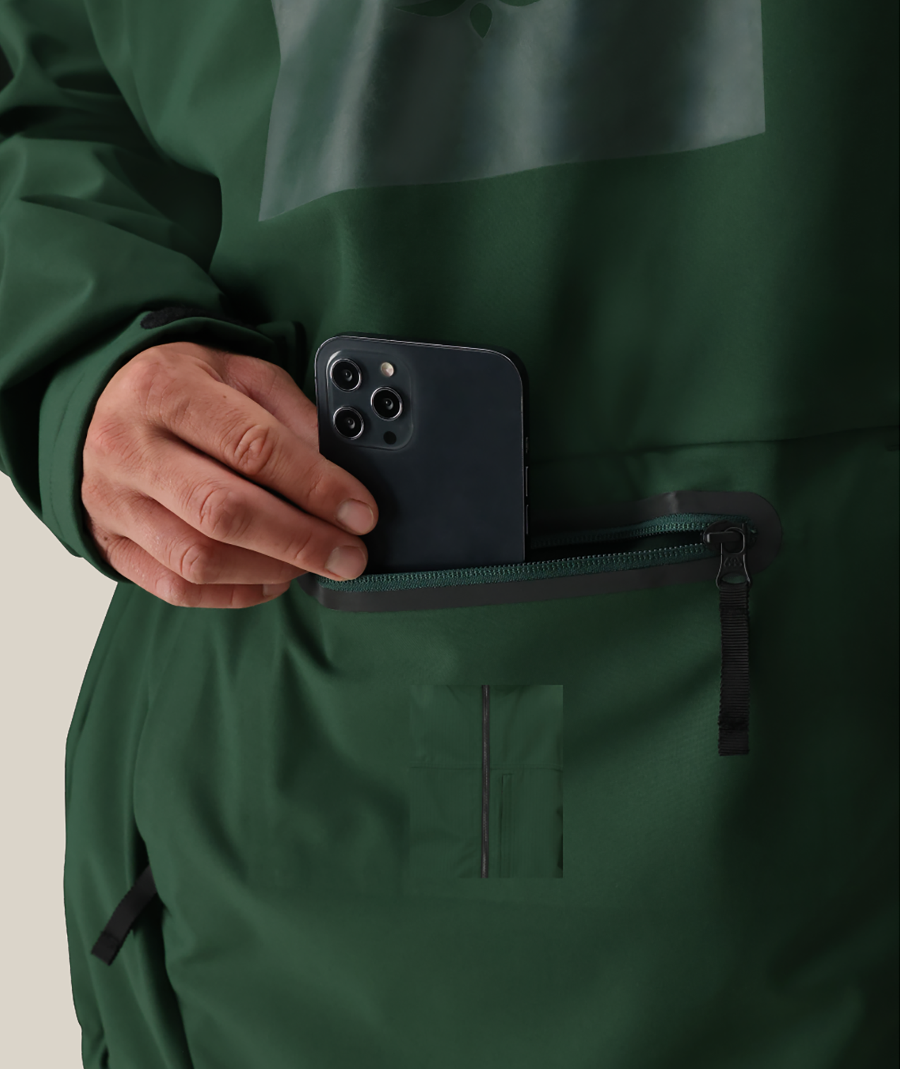 Men's Waterproof Hoody - MOSS GREEN