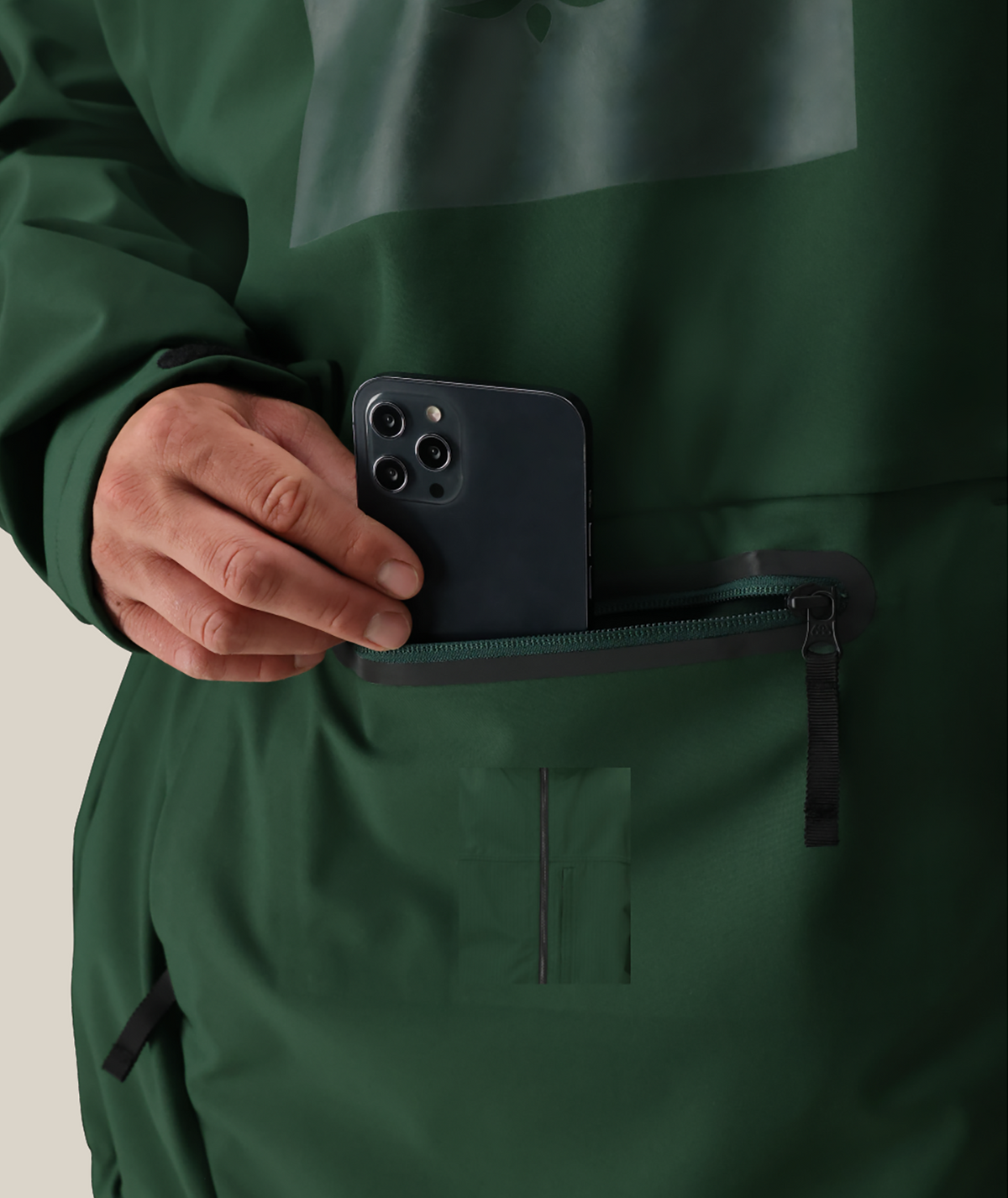 Men's Waterproof Hoody - MOSS GREEN