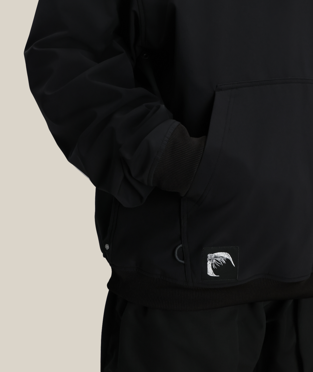 MENS WATERPROOF TEAM HOODY - BLACK PRINT