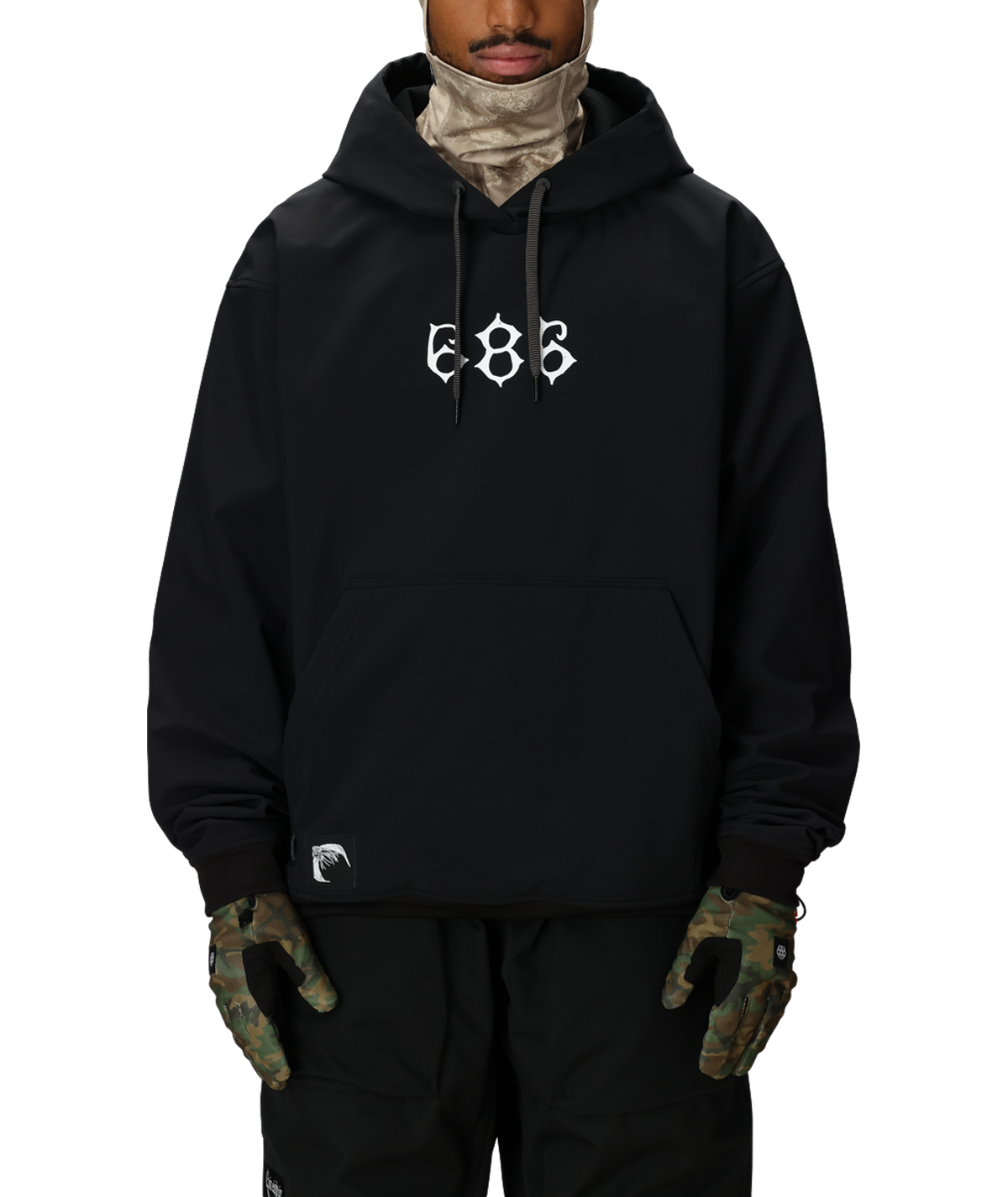MENS WATERPROOF TEAM HOODY - BLACK PRINT