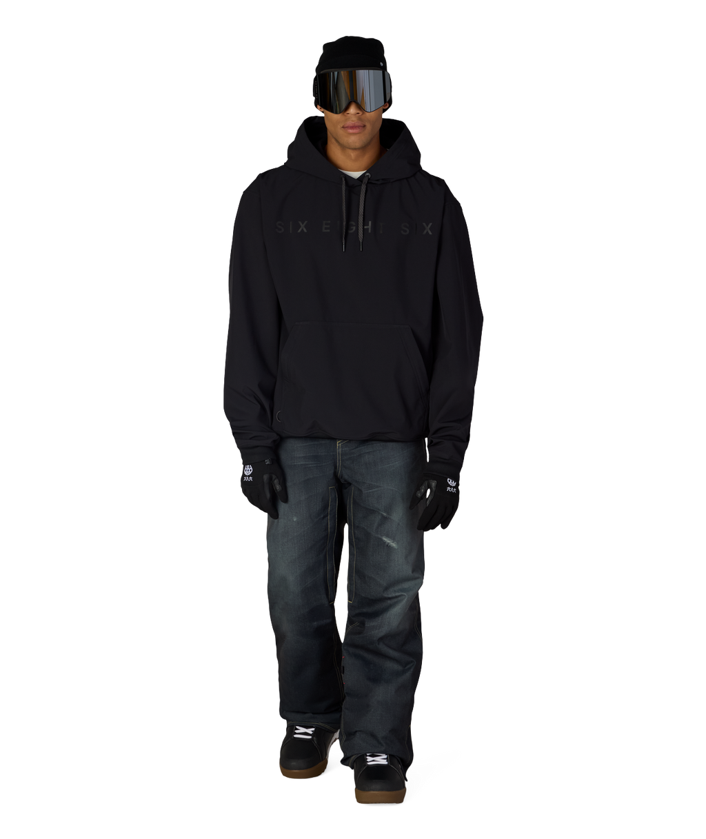 MENS WATERPROOF TEAM HOODY - BLACK