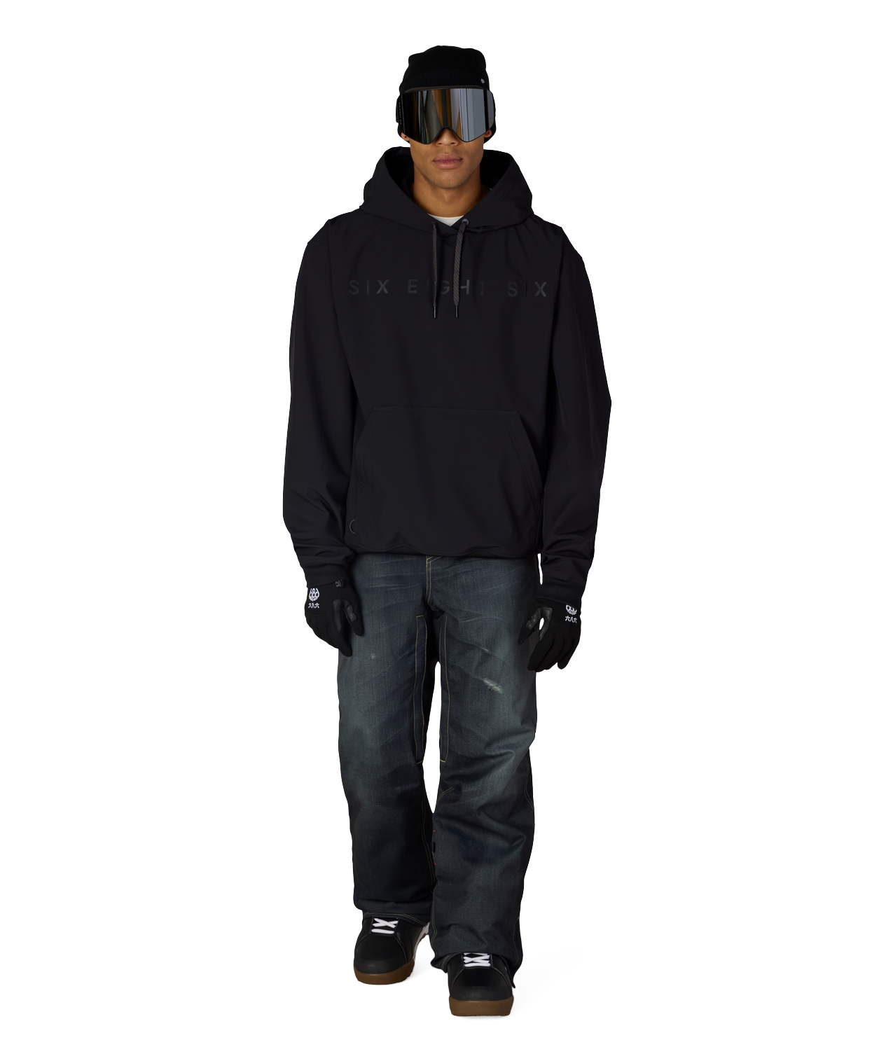 MENS WATERPROOF TEAM HOODY - BLACK