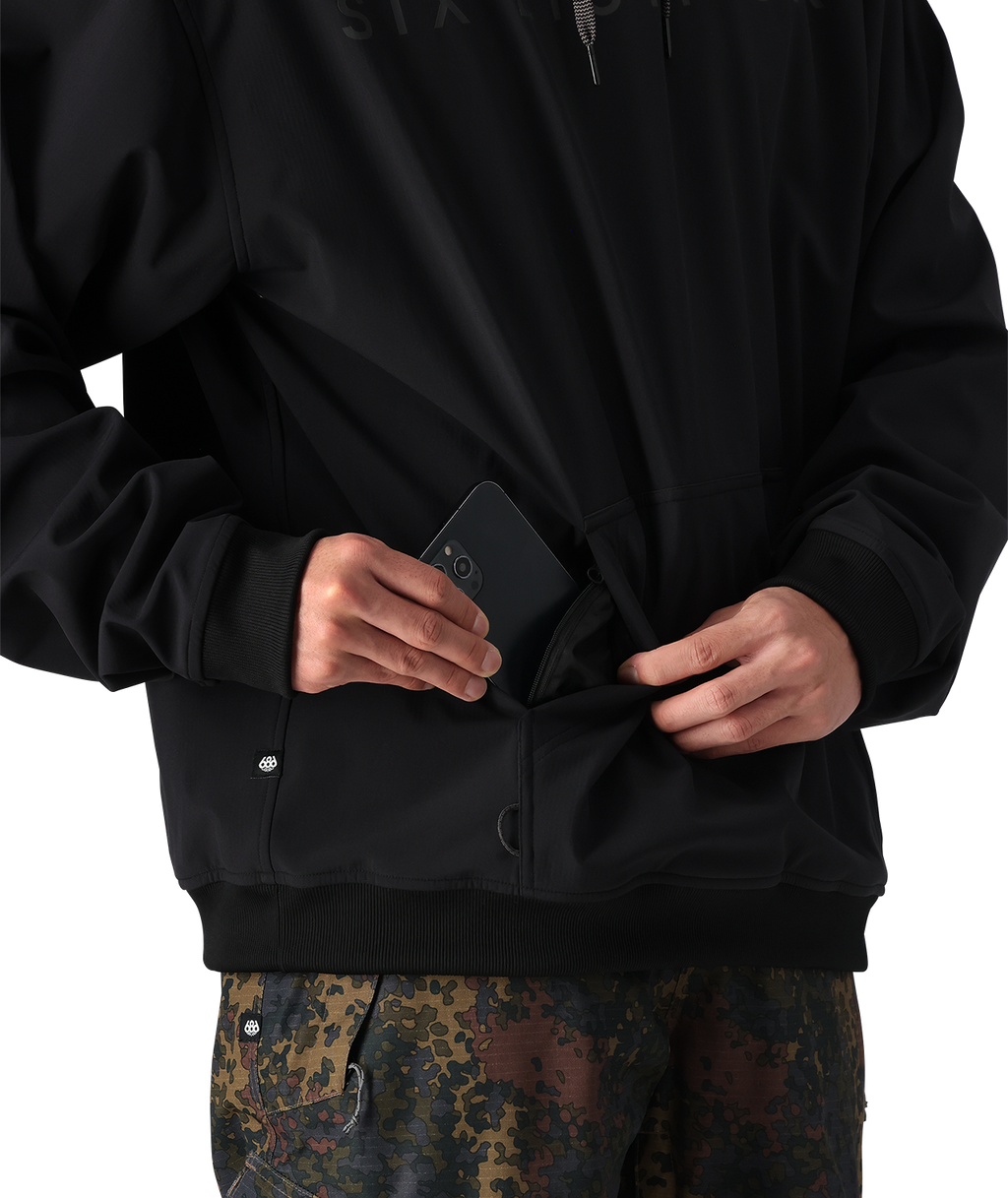 MENS WATERPROOF TEAM HOODY - BLACK