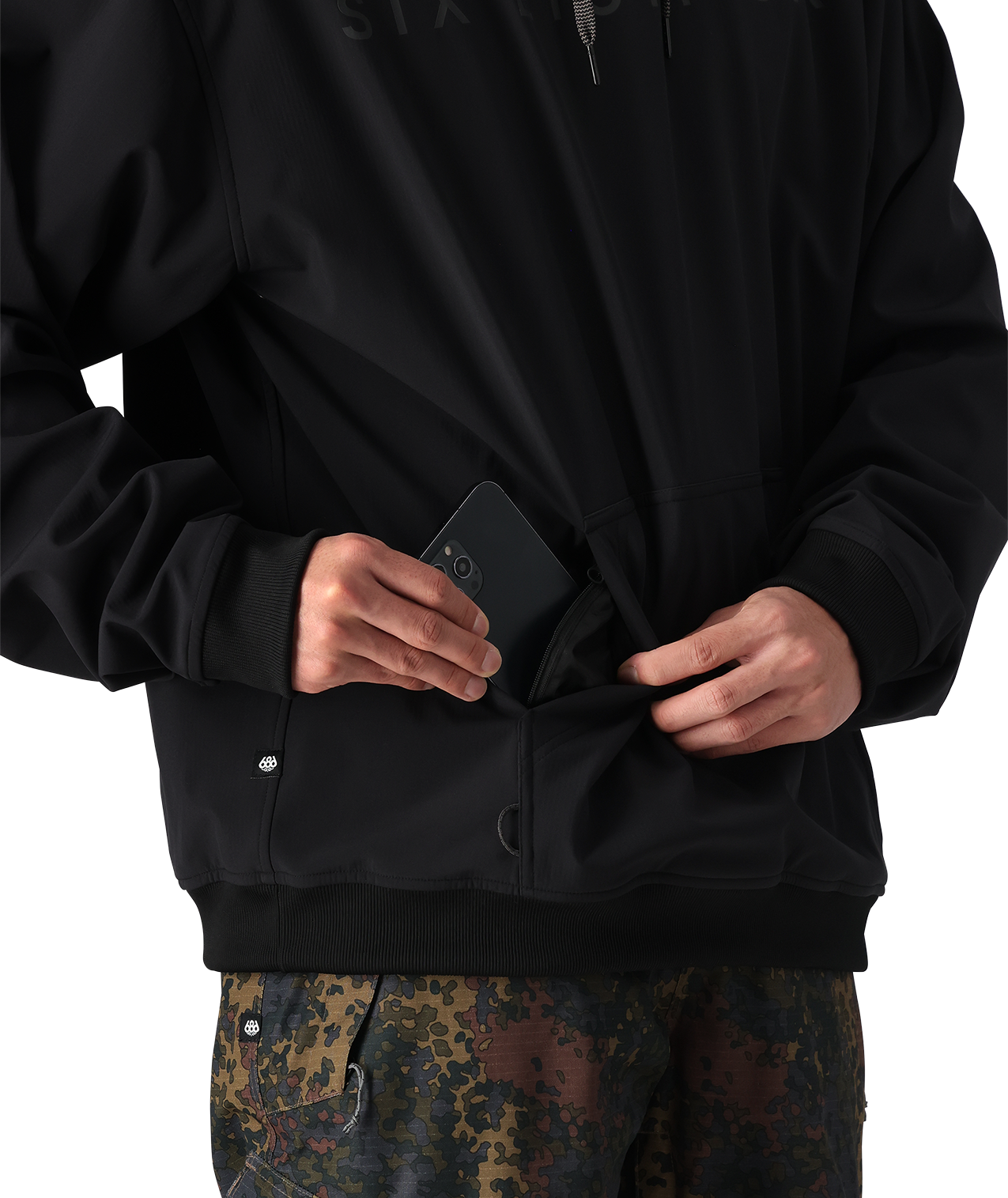 MENS WATERPROOF TEAM HOODY - BLACK