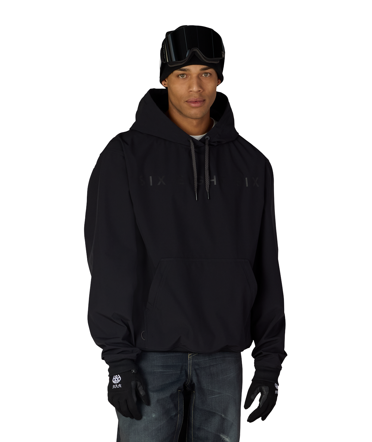 MENS WATERPROOF TEAM HOODY - BLACK
