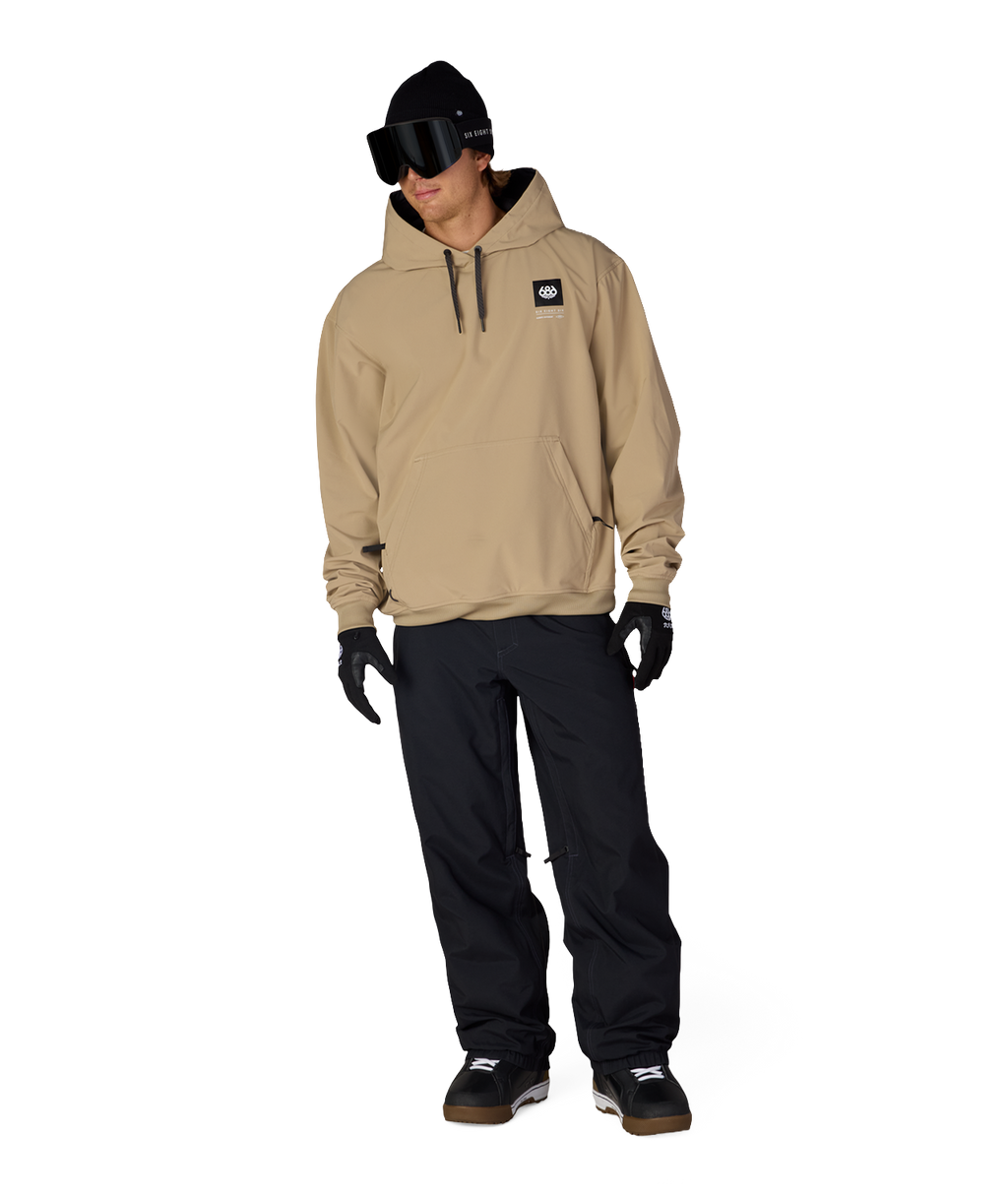 MENS WATERPROOF TEAM HOODY - KHAKI