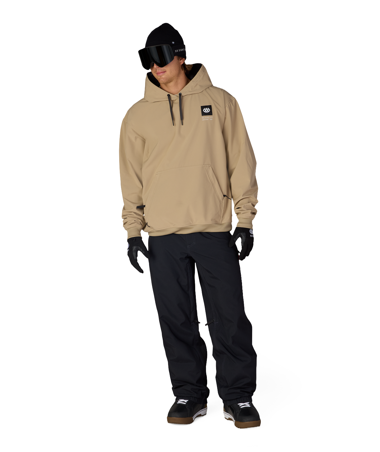 MENS WATERPROOF TEAM HOODY - KHAKI