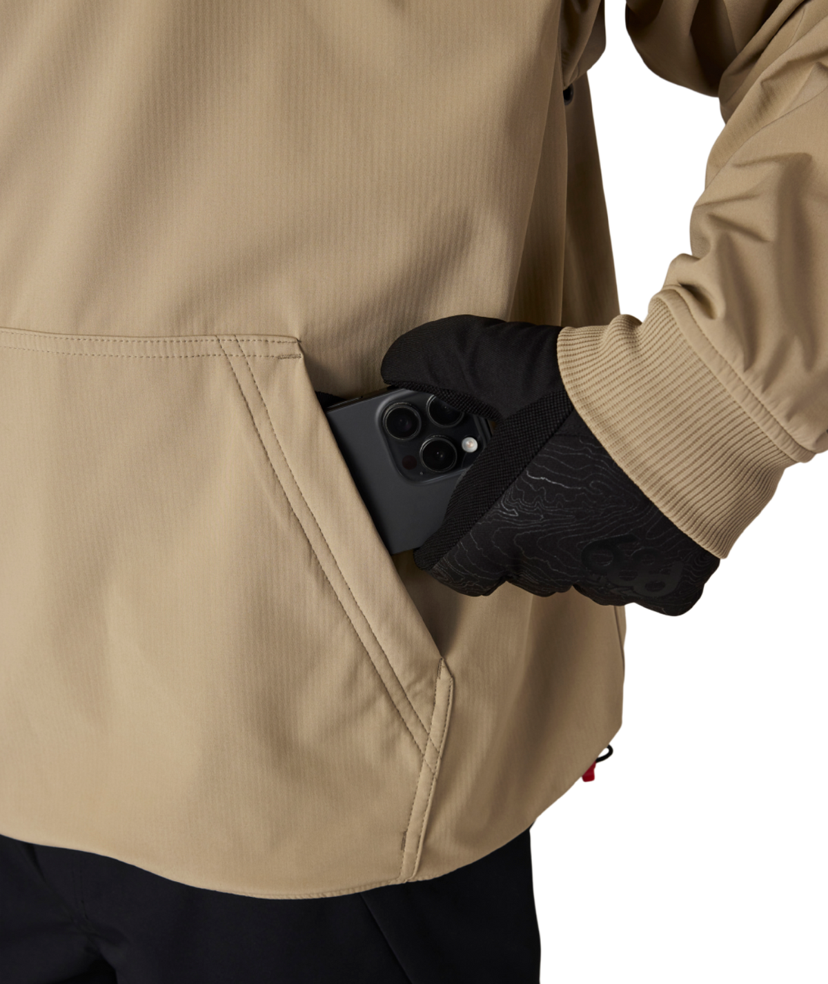 MENS WATERPROOF TEAM HOODY - KHAKI
