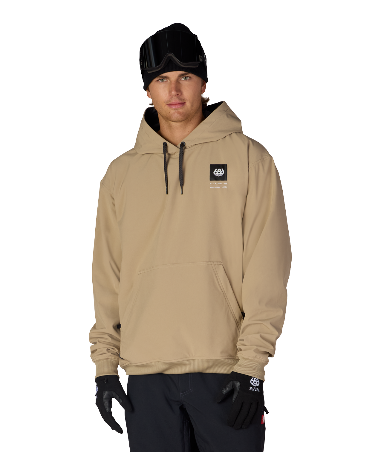 MENS WATERPROOF TEAM HOODY - KHAKI