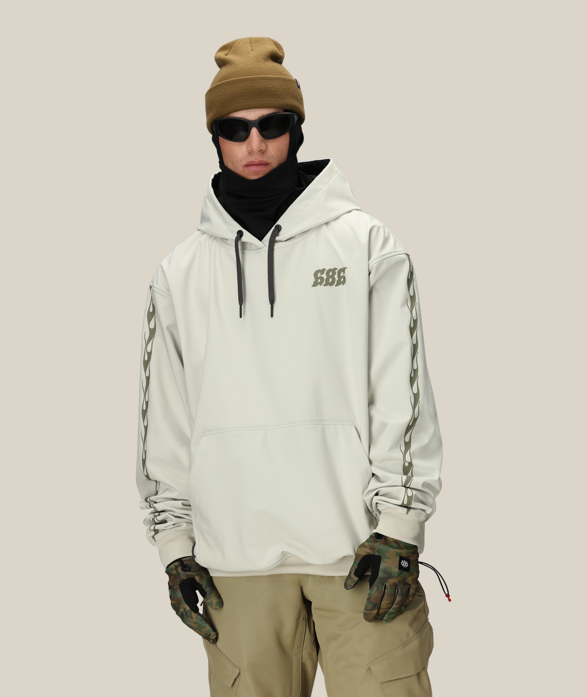 MENS WATERPROOF TEAM HOODY - LIMESTONE