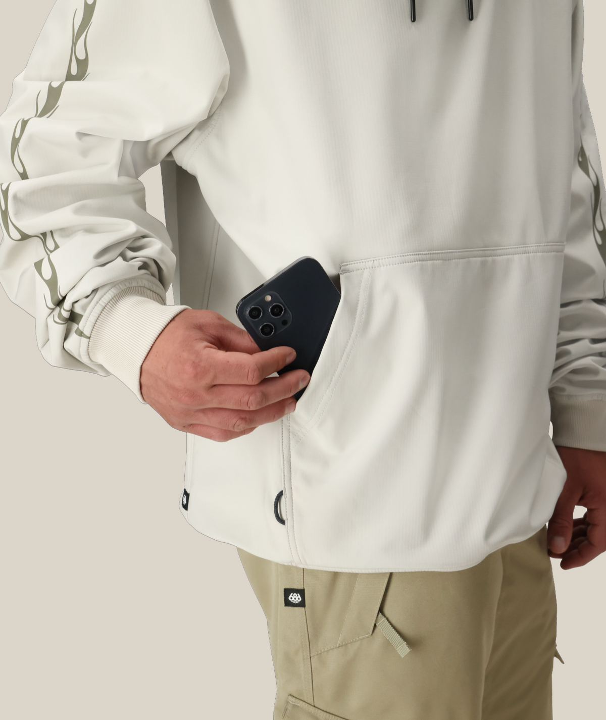 MENS WATERPROOF TEAM HOODY - LIMESTONE