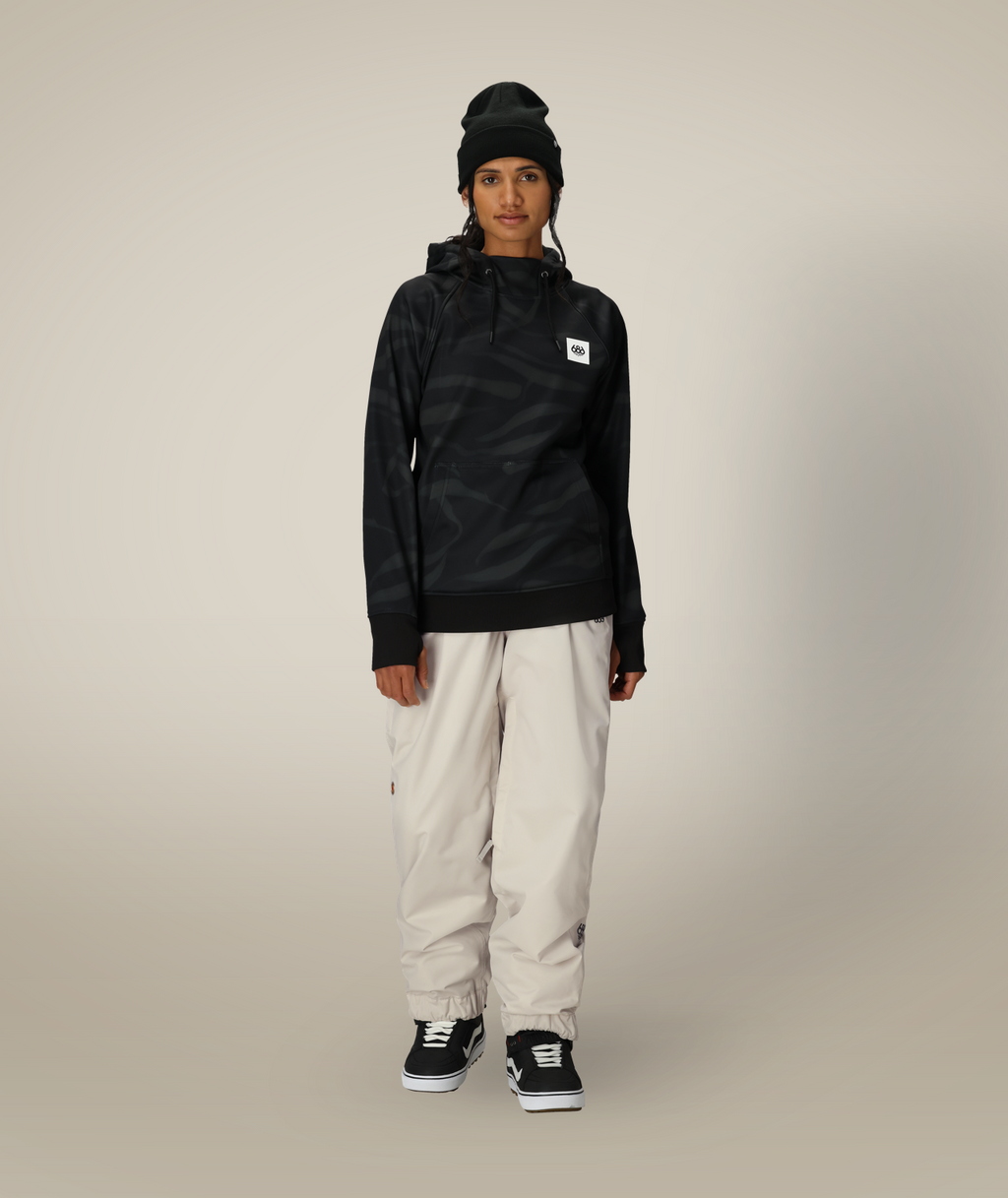 Women's Bonded Fleece Pullover Hoody - BLACK VAPORS