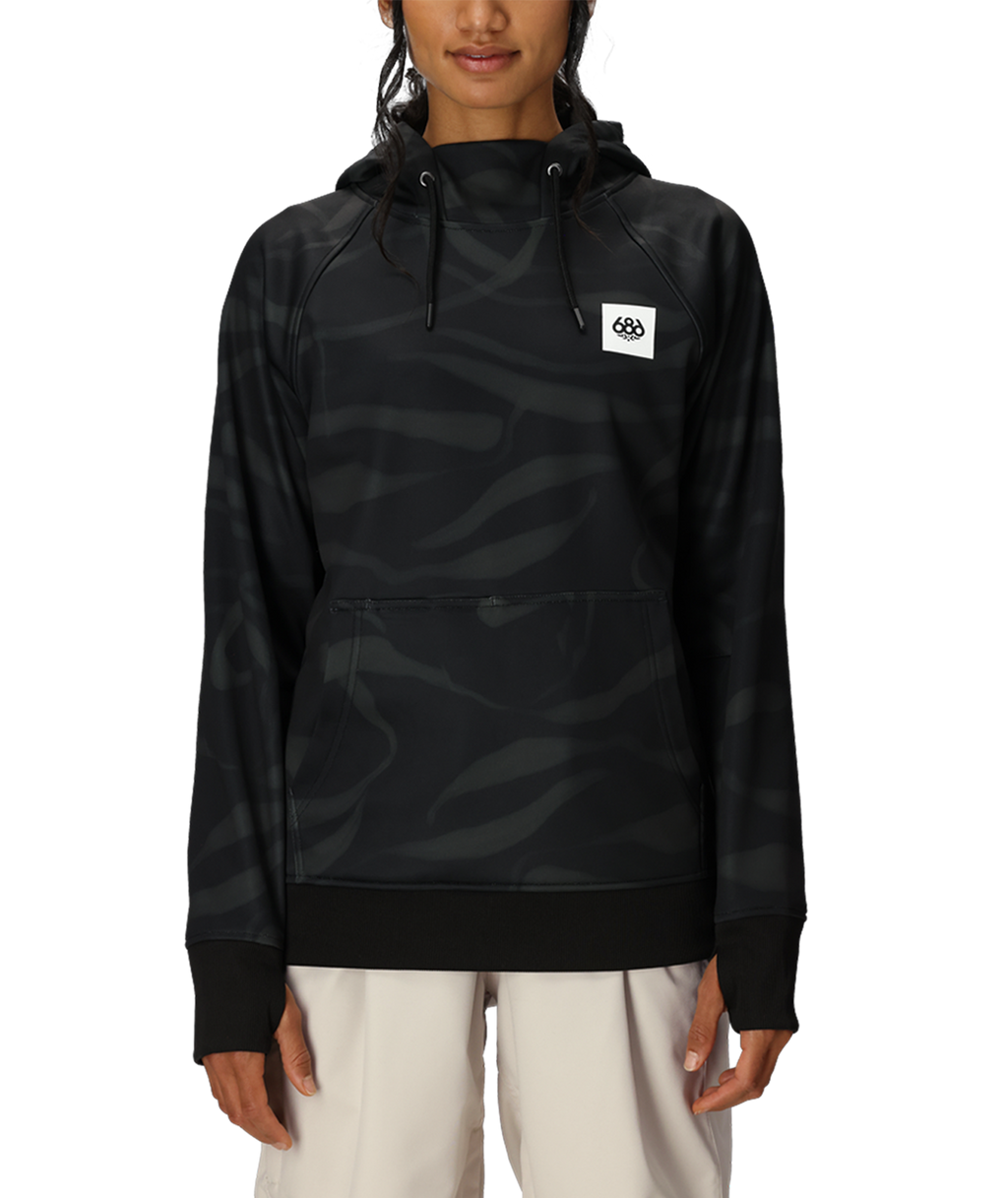 Women's Bonded Fleece Pullover Hoody - BLACK VAPORS