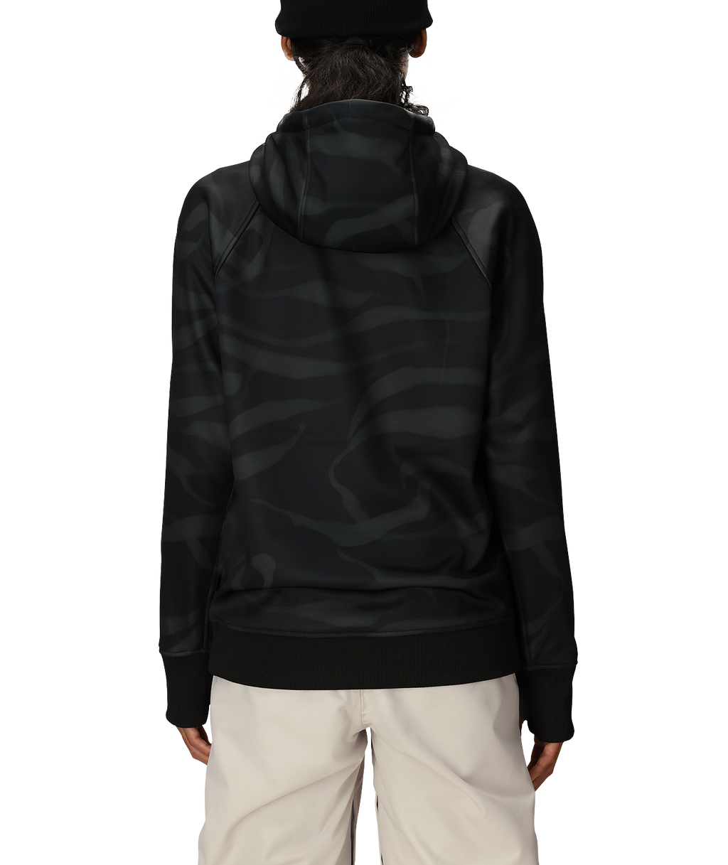 Women's Bonded Fleece Pullover Hoody - BLACK VAPORS