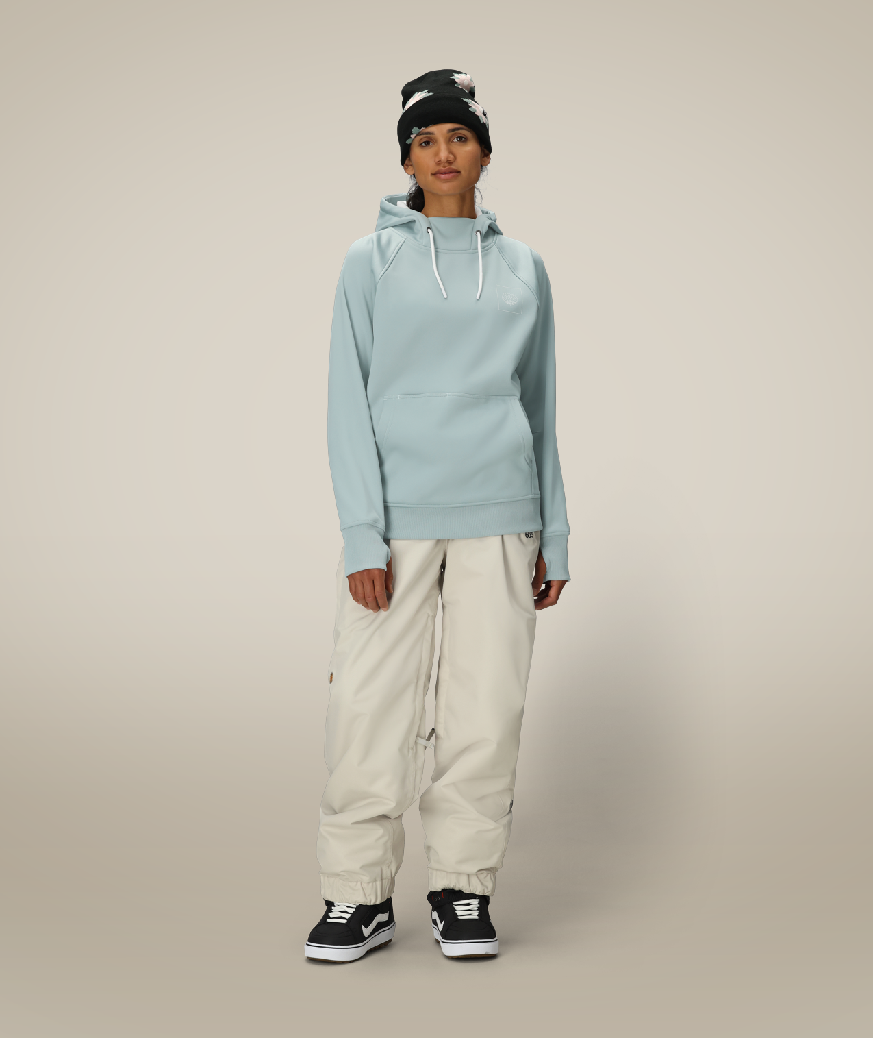 Women's Bonded Fleece Pullover Hoody - DUSTY MARINE