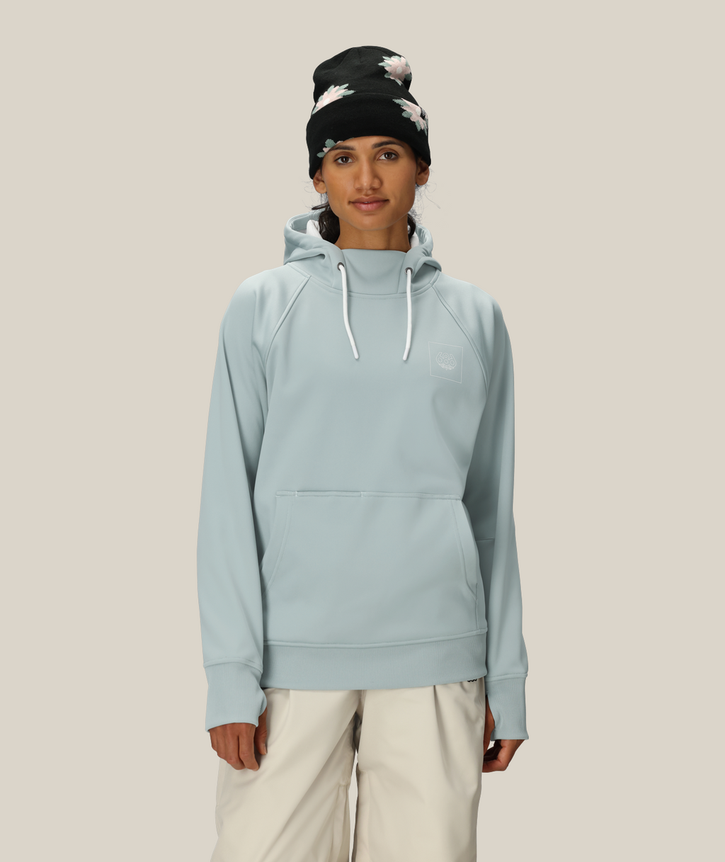 Women's Bonded Fleece Pullover Hoody - DUSTY MARINE