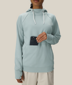 Women's Bonded Fleece Pullover Hoody - DUSTY MARINE